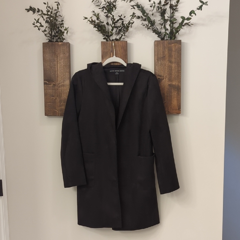 EUC HYFVE Elegant Faux Suede Hooded Coat
